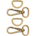 thumbnail image 1 of 2 Sets 3/4" Swivel Snap Hooks Lobster Clasp Push Gate Fashion Clips with 3/4" D Rings Bag Craft Accessories FSD2 (Antique Brass, 3/4 Inch), 1 of 4