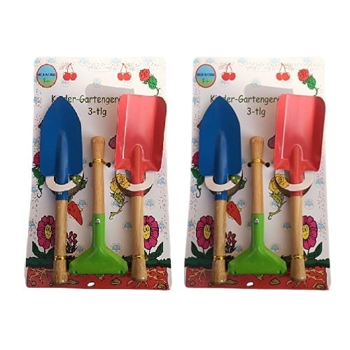 2 Sets 3-Piece 8" Long Gardening Tool Set - Stainless Steel Mini Rake, Shovel & Trowel for Potted Plants, Balcony Gardening(Random Color)