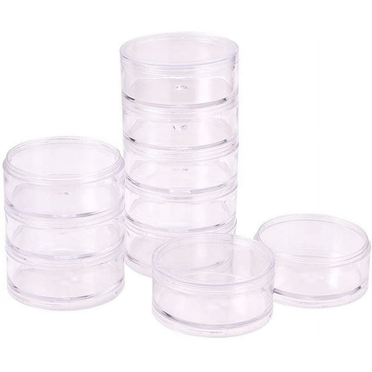 2 Sets 5 Layer Cylinder Stackable Bead Containers Plastic Round