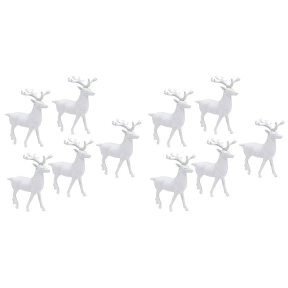 2 Sets 5 Pcs Christmas Decorations White Deer Adornments Christmas Supplies