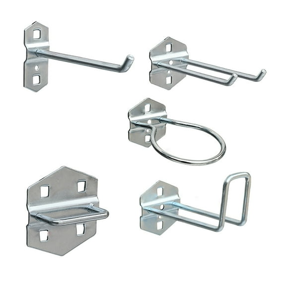 FUEENIRVA Metal Pegboard Hooks Curved U-Shaped Tool Hangers for Garage Storage 2 Sets