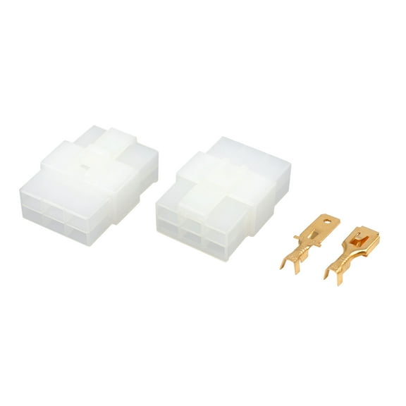 2 Sets 6.3mm 6 Pin Electrical Wire Connector Male Female Terminal Housing for Car