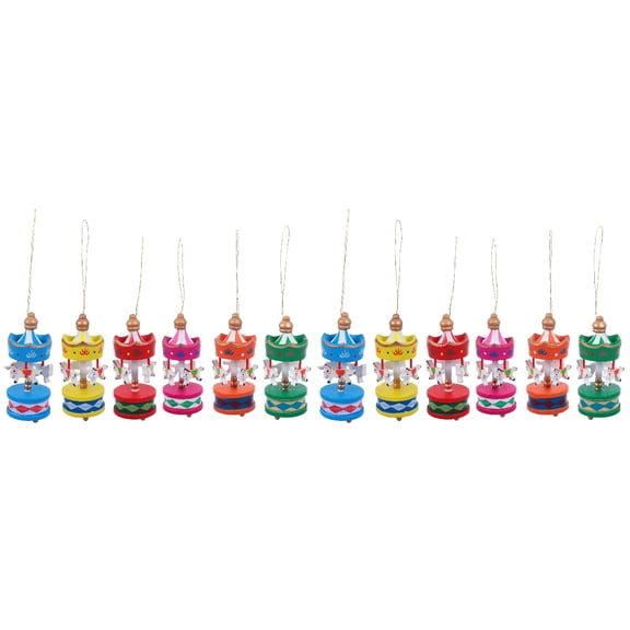 2 Sets 6 Pcs Christmas Souvenirs Mini Merry-go-round Home Decorations Ornaments