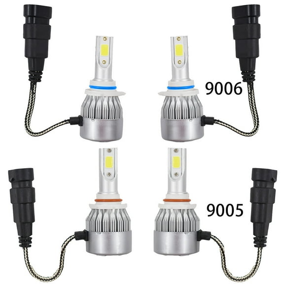 2 Sets 9005 and 9006 Combo LED High / Low Beam Headlight Conversion Kit Light Bulbs 6000K White COB Chips HB3 HB4 Replacement for GMC Sierra 2500 3500