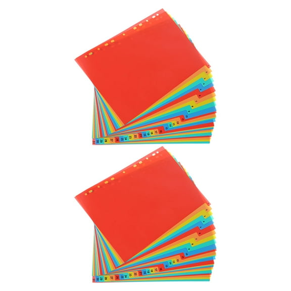 2 Sets A4 Binder Dividers Plastic Daily Dividers Colorful Table of Contents Divider Tabs 11 Holes Page Dividers for Notebook Document