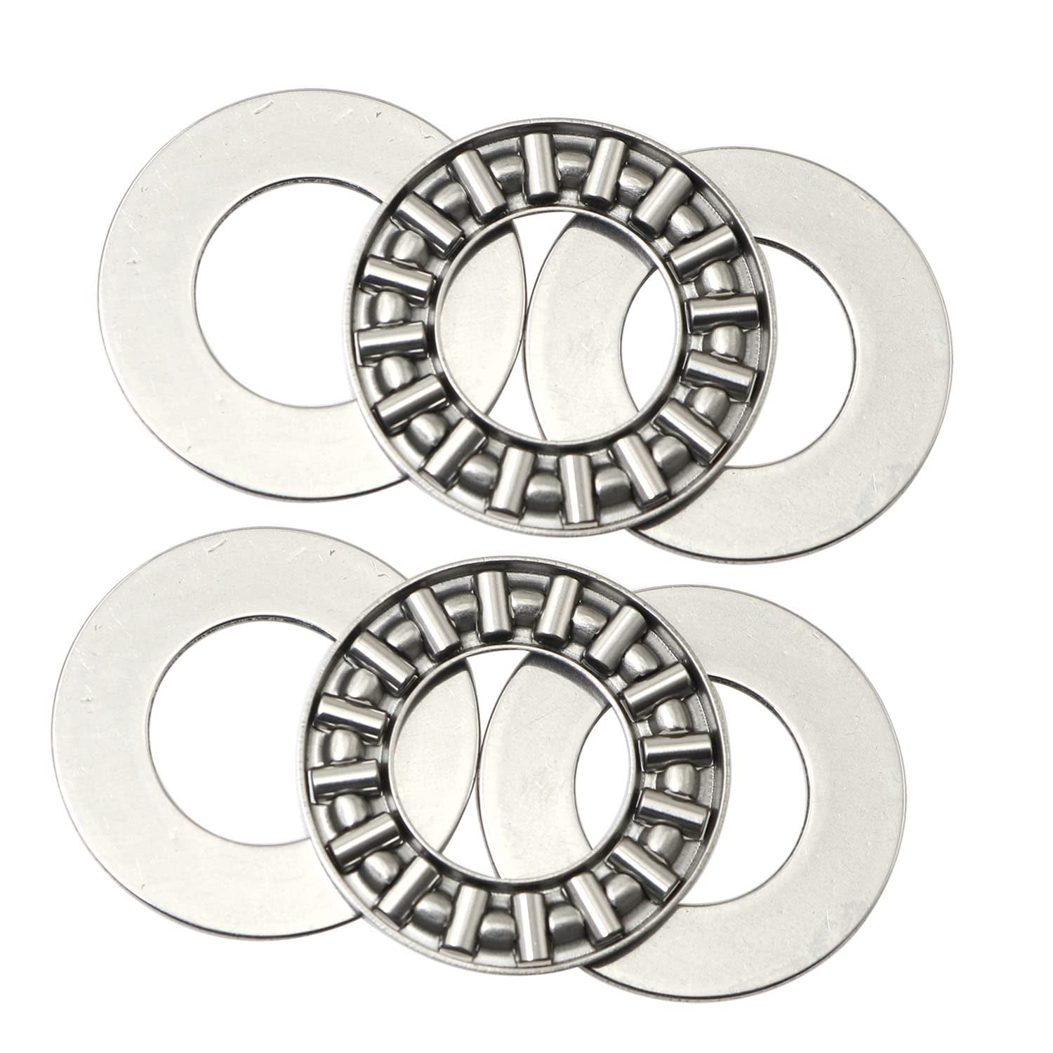 Uxcell AXK0821 Thrust Needle Roller Bearings With Washers 8mm Bore 21mm