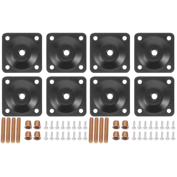 2 Sets Accessories Secuestro Attachment Plates for Sofa Furniture Leg Attachment Plates Table Leg Connector Connecting Plate Wooden Feet Iron