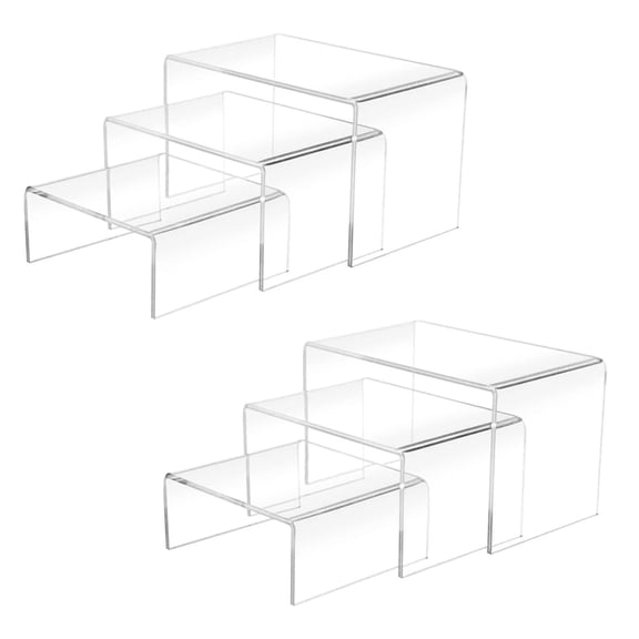 2 Sets Acrylic Display Risers 3"4"5" Clear Stands for Cupcakes Figures