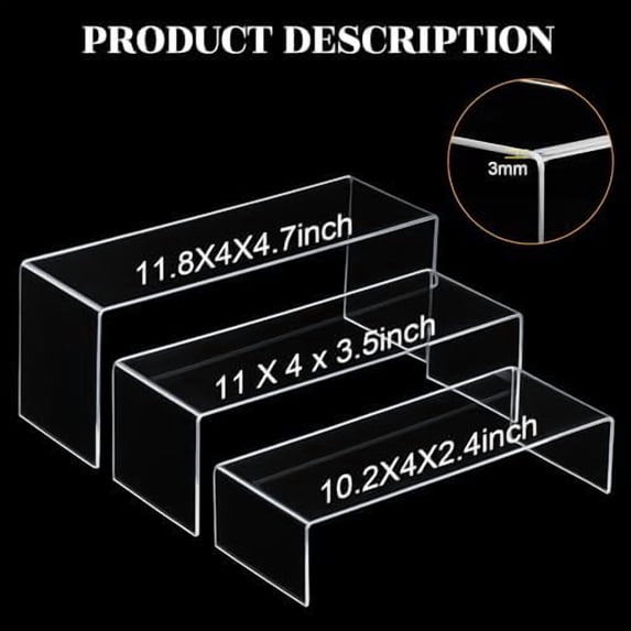 2 Sets Acrylic Display Risers, Product Stand, Jewelry Display Riser ...