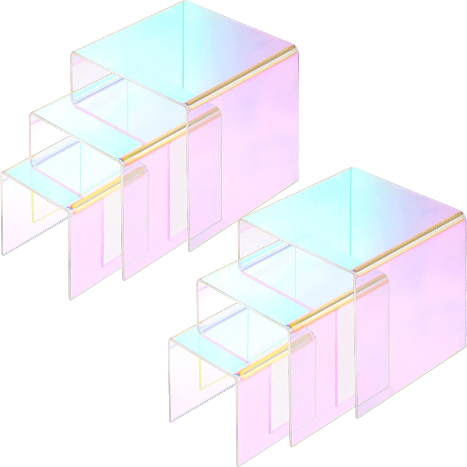 2 Sets Acrylic Display Risers, Product Stand, Jewelry Display Riser ...