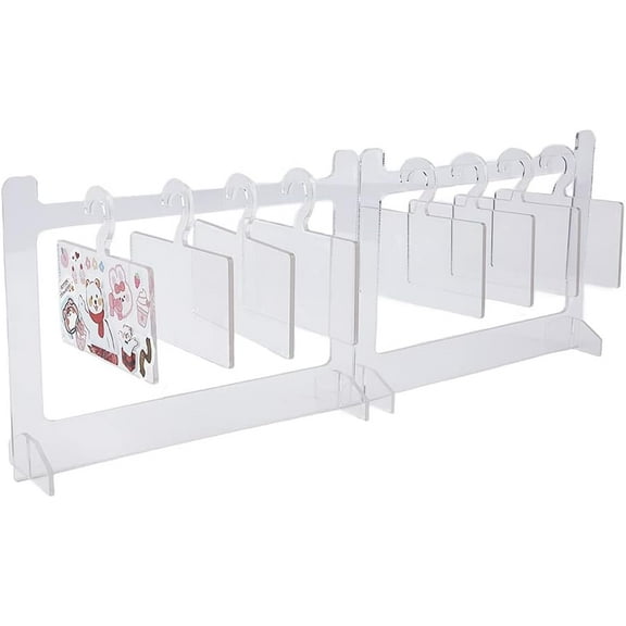 2 Sets Acrylic Mini Photocard Hanger Rack Card Display Stand Transparent Photo Display Desk Stand Holder Holds Up to 4 Cards for Displaying Pictures Clear