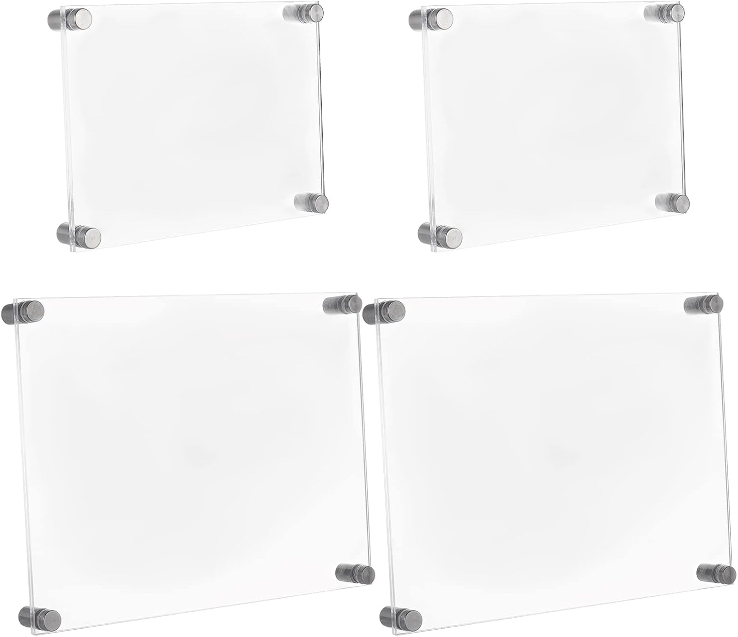 2 Sets Acrylic Wall Mount Floating Frameless Picture Frame 8×10