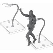 2 Sets Action Figure Display Stands with Adjustable Snake Bones 3.66x2.87x7.87inch Clear Plastic Minifigures Display Stand with Rectangle Base Support Holder for HG RG SHF Figures ModelClear