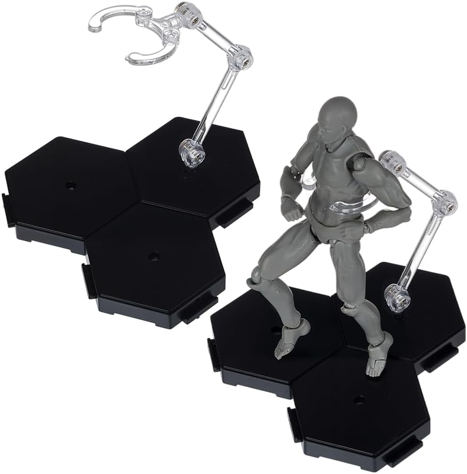 FINGERINSPIRE 2 Sets Action Figure Display Stands White