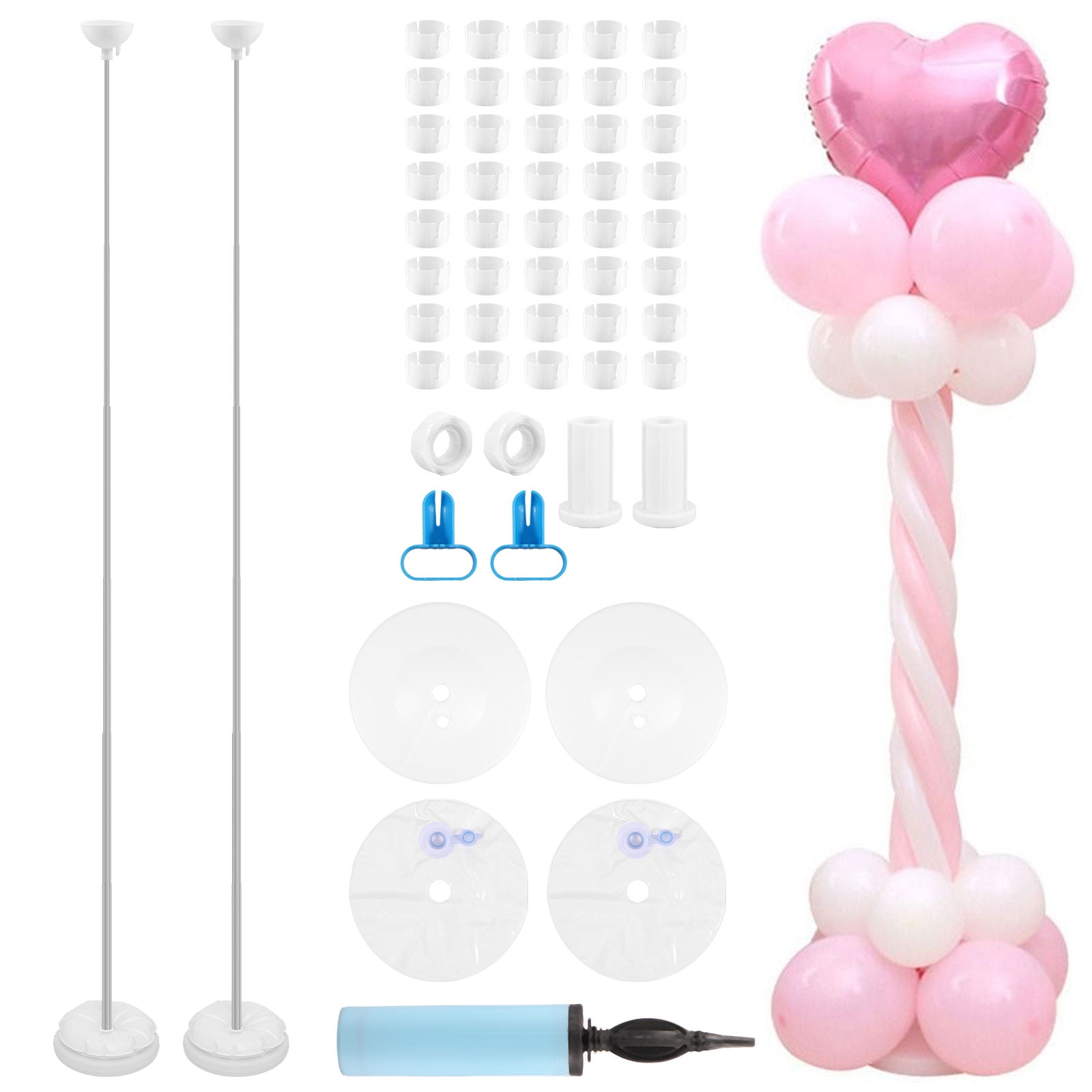 Gadpiparty Balloon Column Stand Kit - 2 Sets With Adjustable Metal Poles & Heavy Bases