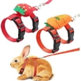 thumbnail image 1 of 2 Sets Adjustable Bunny Rabbit Harness and Leash Set Small Pet Cute Vest Harness Leash Ferret Harness Guinea Pig Harness Ferret Leash Decorations Bunny Kitten Puppy, Small Pets, 1 of 7