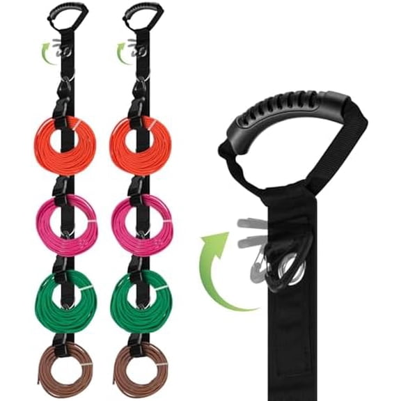 2 Sets Adjustable Extension Cord Organizer Heavy Duty Extension Cord Management Hose Organizer Garage Organization System with Multiple Cord Holders for Vertical Space Cable Hose Rope