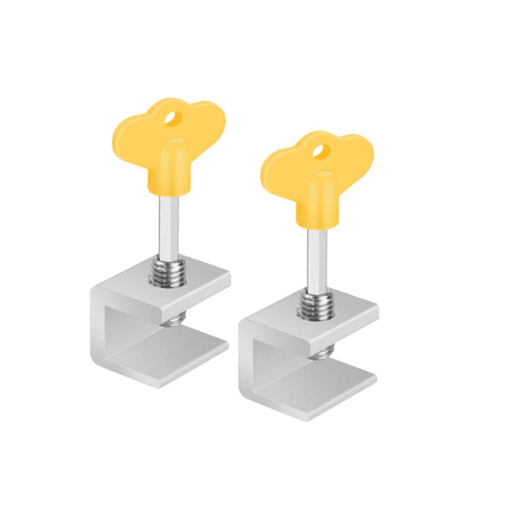 2 Sets Adjustable Sliding Window Locks Stop Aluminum + plastic Door Frame Security Lock with Keys Home Office Safety window Lock By Topboutique