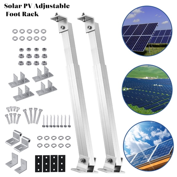 2 Sets Adjustable Solar Panel Tilt Mount Brackets,DFITO Ieal for 2-4pcs 100 200 300 400 Watt Solar Panel for Roof, RV, Boat, and Off-Grid