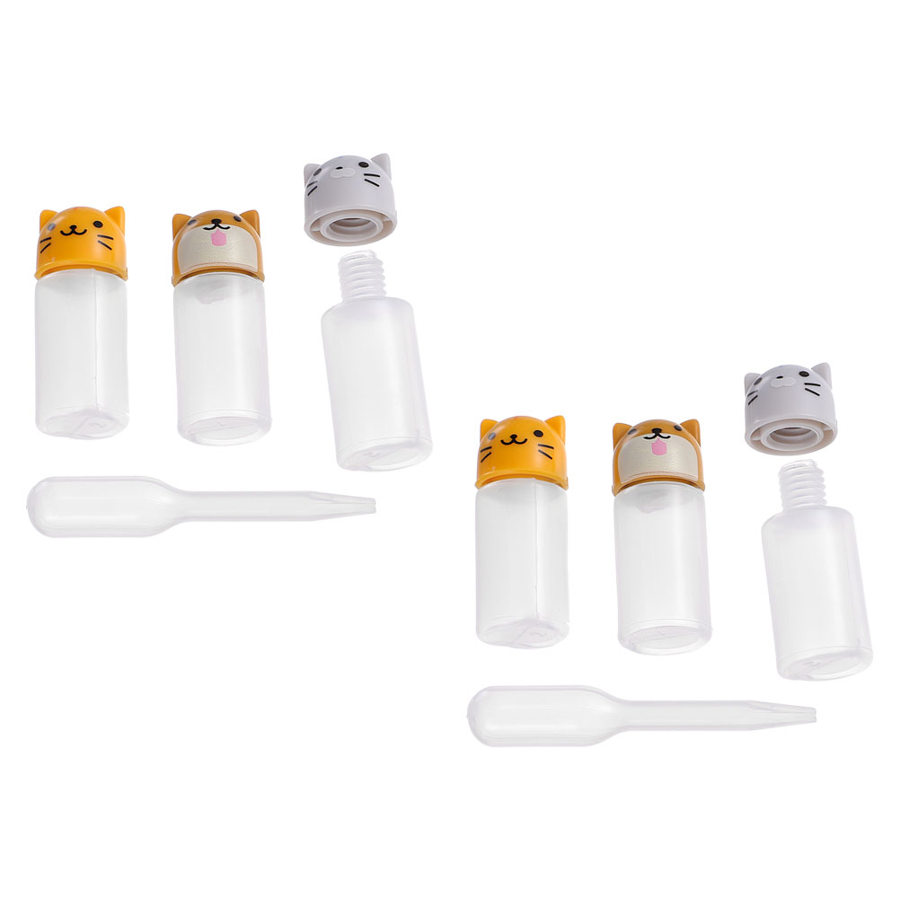 2 Sets Adorable Seasoning Bottles with Droppers Outdoor Picnic Sauce
