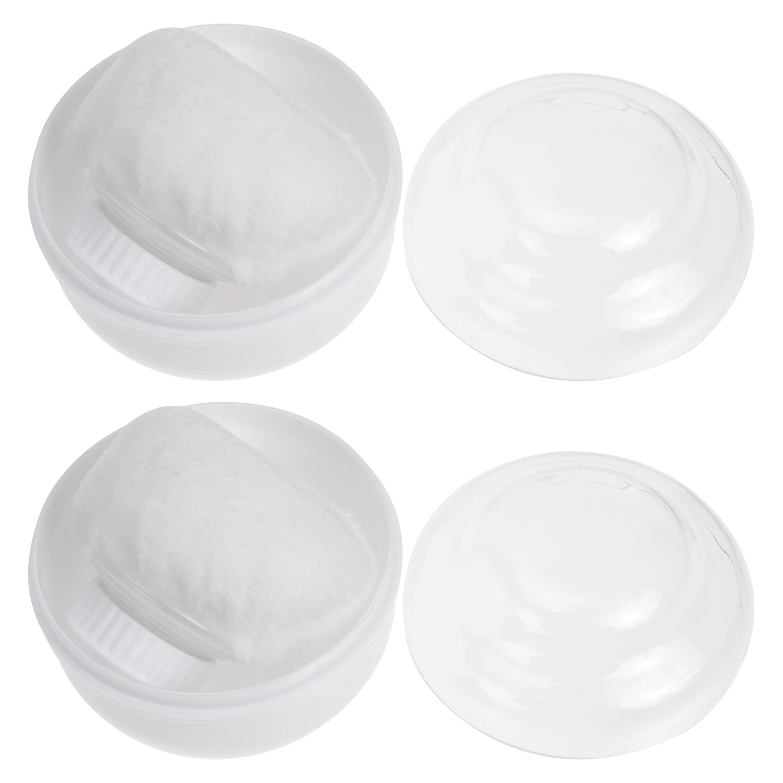 2 Sets After bath Powder Puff with Portable Talcum Powder Holder Box
