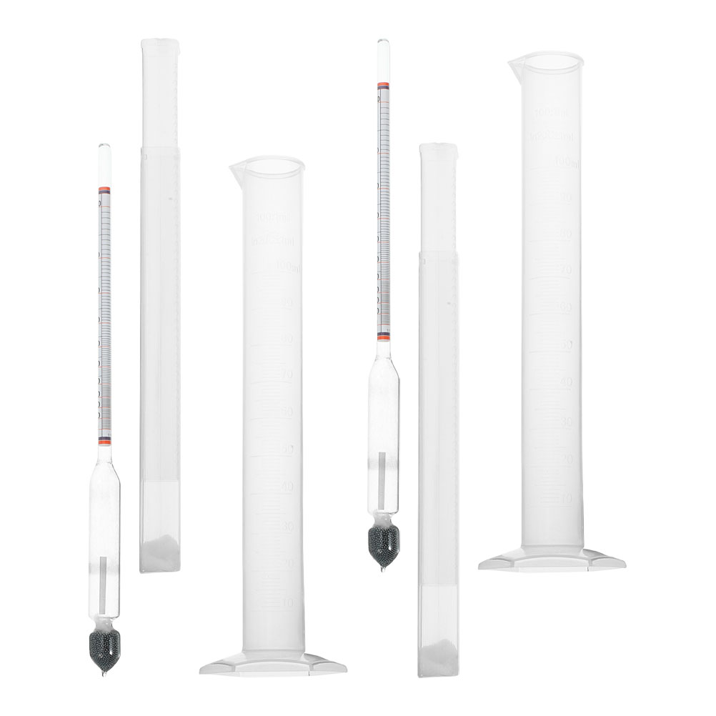 2 Sets Alcohol Hydrometer Plastic Measuring Cylinder Liquor Density