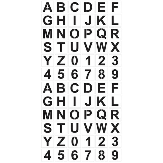 2 Sets Alphanumeric Template Letter Stencils Numbers Pattern Child ...
