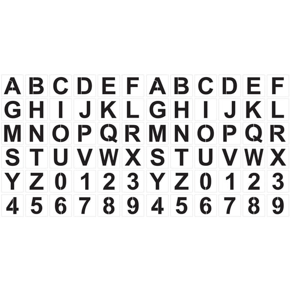2 Sets Alphanumeric Template Stencils for Kids Numbers Child Beige