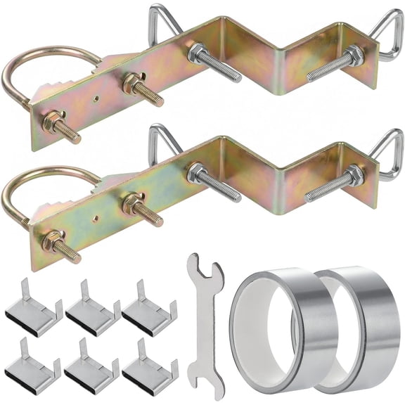 2 Sets Antenna Mast Chimney Mount Bracket, Z-Type Antenna Pole Mounting Clamp for Chimney up to 18 Feet in Diameter