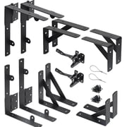 2 Sets Anti Sag Gate Kit Heavy Duty No Corner Brace Bracket for Wooden Fence with Self-Locking Latch