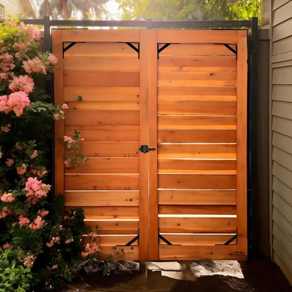 2 Sets Anti Sag Gate Kit Heavy Duty No Sag Kit Gate Corner Brace Bracket for Wooden Fence Gate with Self-Locking Gate Latch