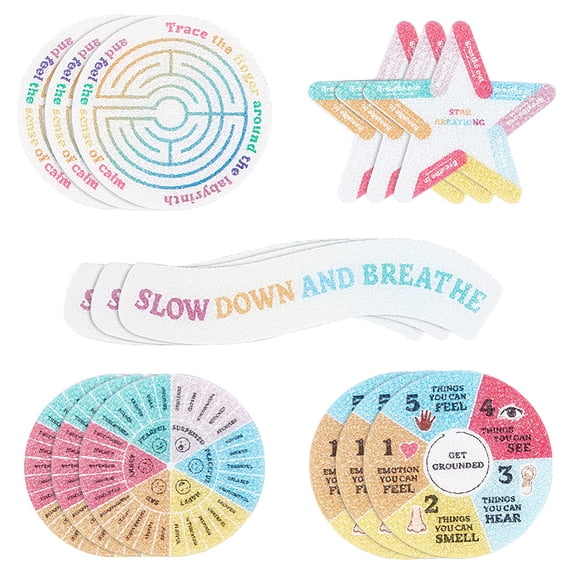 2 Sets Anxiety Sensory Stickers Fidget Textured Stickers Calm Stickers Sensory Strips Breathing Tactile Rough Textured Adhesives Fidget Relief