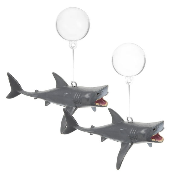 2 Sets Aquarium Ornament Fish Tank Decorations Fish Tank Cute Floating Shark Decoration