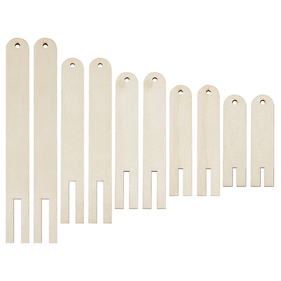 2 Sets Arch Plywood Candle Wick Holders Centering Devices for Candle Making Cornsilk 100~290x25x4.5mm Hole: 5mm 5pcs/set for DIY