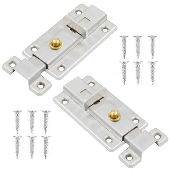 2 Sets Automatic Spring Lock Slide Locks for inside Door Portable Doors Bolts Hasp Latch