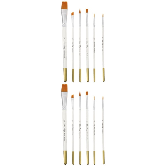 2 Sets Cookie Dough Fondant Painting Brush Fondant Art Tools 21X2CM White