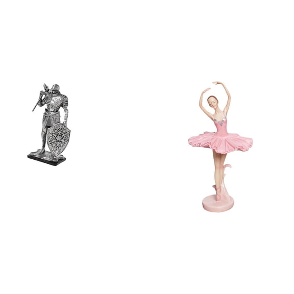 2 Sets Ballerina Statue Desktop Figurine Resin Craft Abstract Art Home Table Centerpiece for Entryway Bookshelf