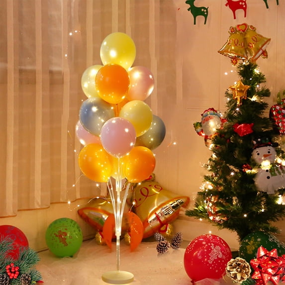 2 Sets Balloon Stand Kit for Floor Include Balloon Stands with Base and 28 Balloons Balloon Pump, Column Balloon Garland Arch Tree for Birthday Wedding Valentine's Day