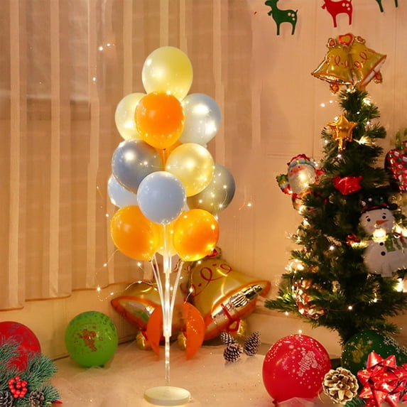 2 Sets Balloon Stand Kit for Floor Include Balloon Stands with Base and 28 Balloons Balloon Pump, Column Balloon Garland Arch Tree for Birthday Wedding Valentine's Day
