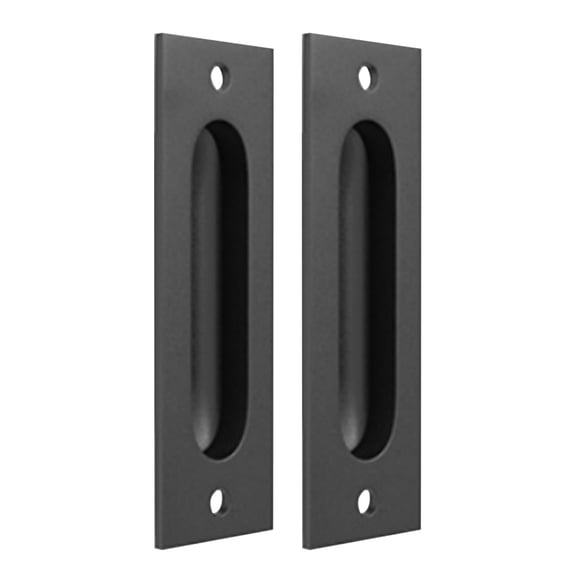 CHICHUMID 2Sets Black Pocket Door Pull Handle Recessed Hidden Cabinet Door Grip for Home