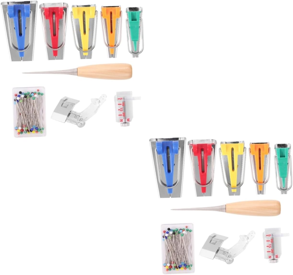 2 Sets Bias Tape Maker Kit Fabric Bias Tape Maker Tools Set Metal Tape