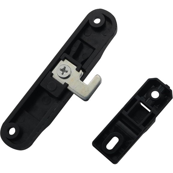 2 Sets Black Sash Horizontal Sliding Lock Hook Latch Screw Aluminum Sliding