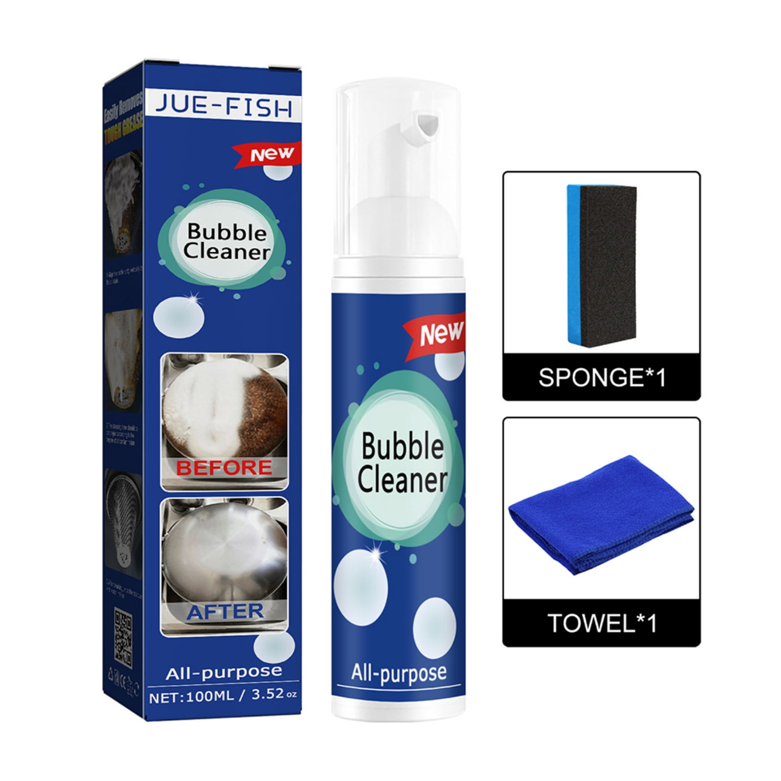 2 Sets Bubble Heavy Oil Stain Cleaner, All Purpose Bubble Cleaner Kitchen Deep Cleaning Spray