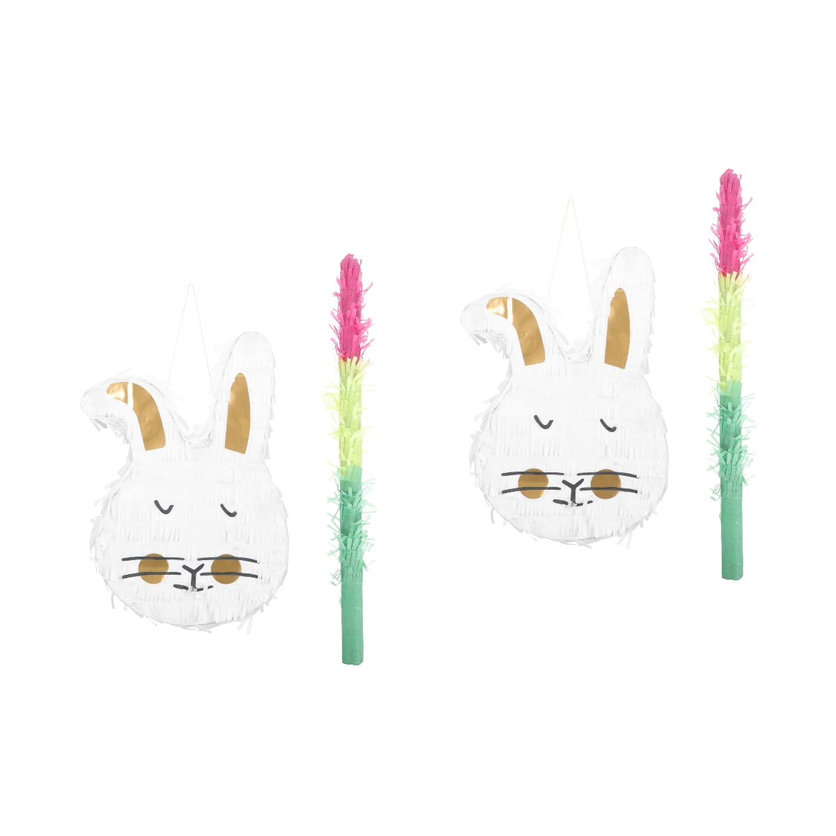 2 Sets Bunnies Plaything Rabbit Pinata Easter Bunny Decoration Cartoon