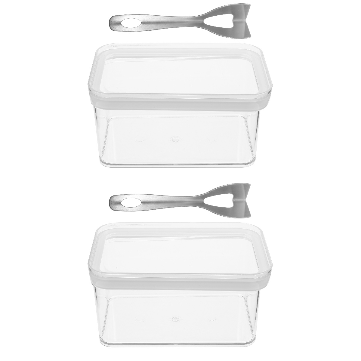 2 Sets Butter Keeper Reusable Butter Holder with Butter Cutter Kitchen Cheeses Box Butter
