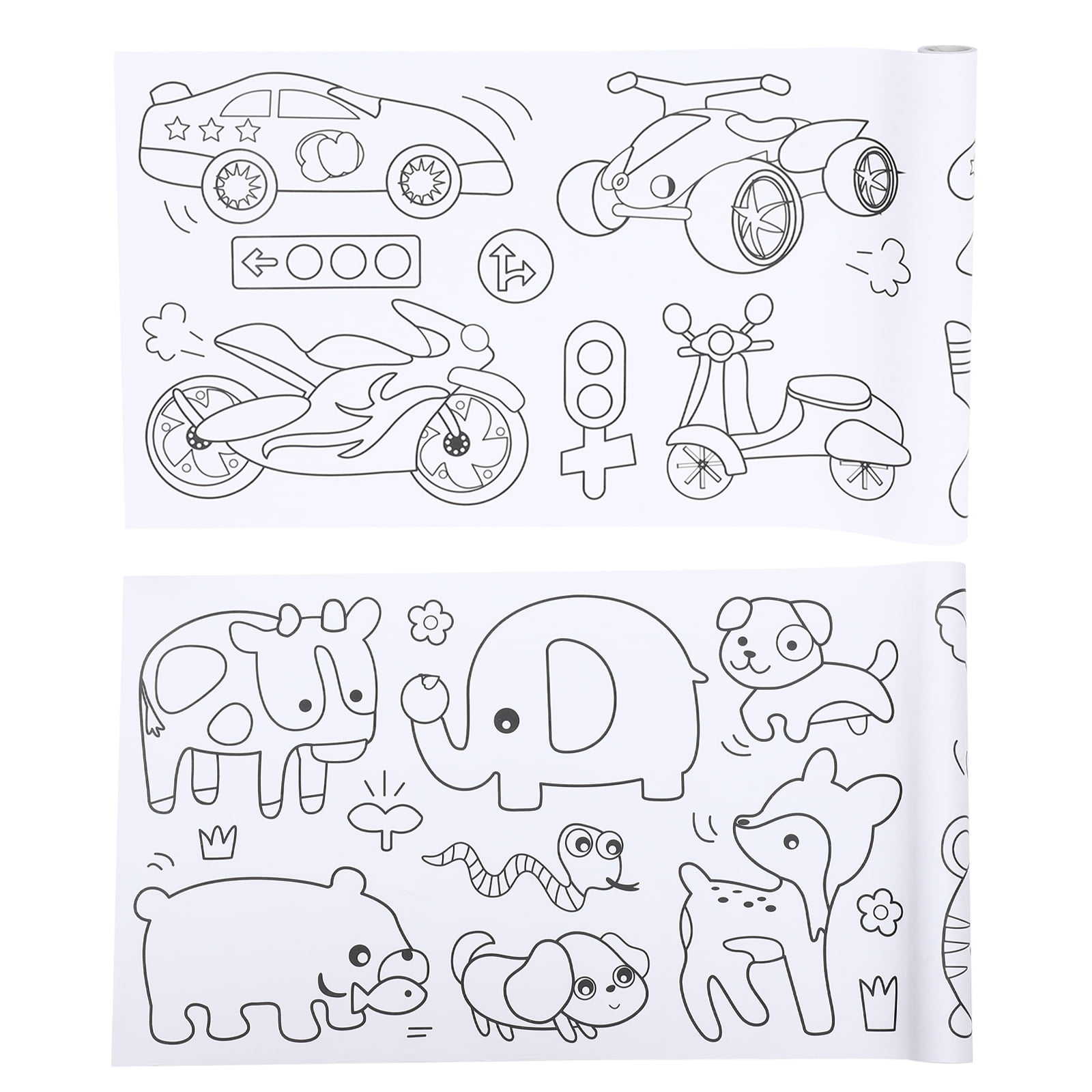 2 Sets Children's Graffiti Scroll Kids Art Paper Kids Coloring Poster