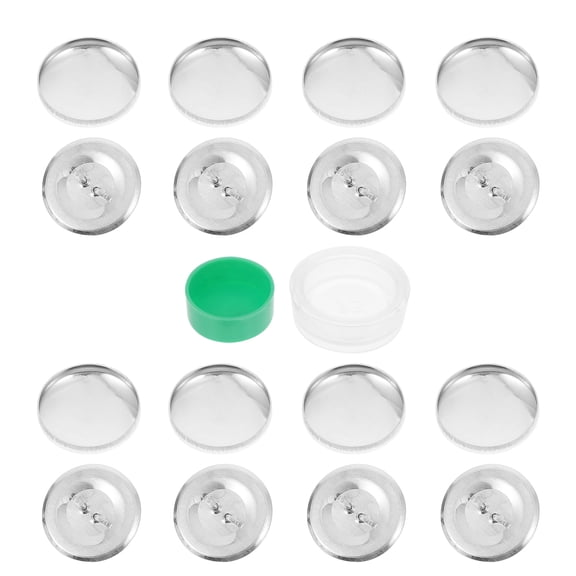 STRANDCHIC 2 Sets DIY Round Button Silver Aluminum Rubber Assembly Tool Included for Handicraft Enthusiasts Sewing Crafts