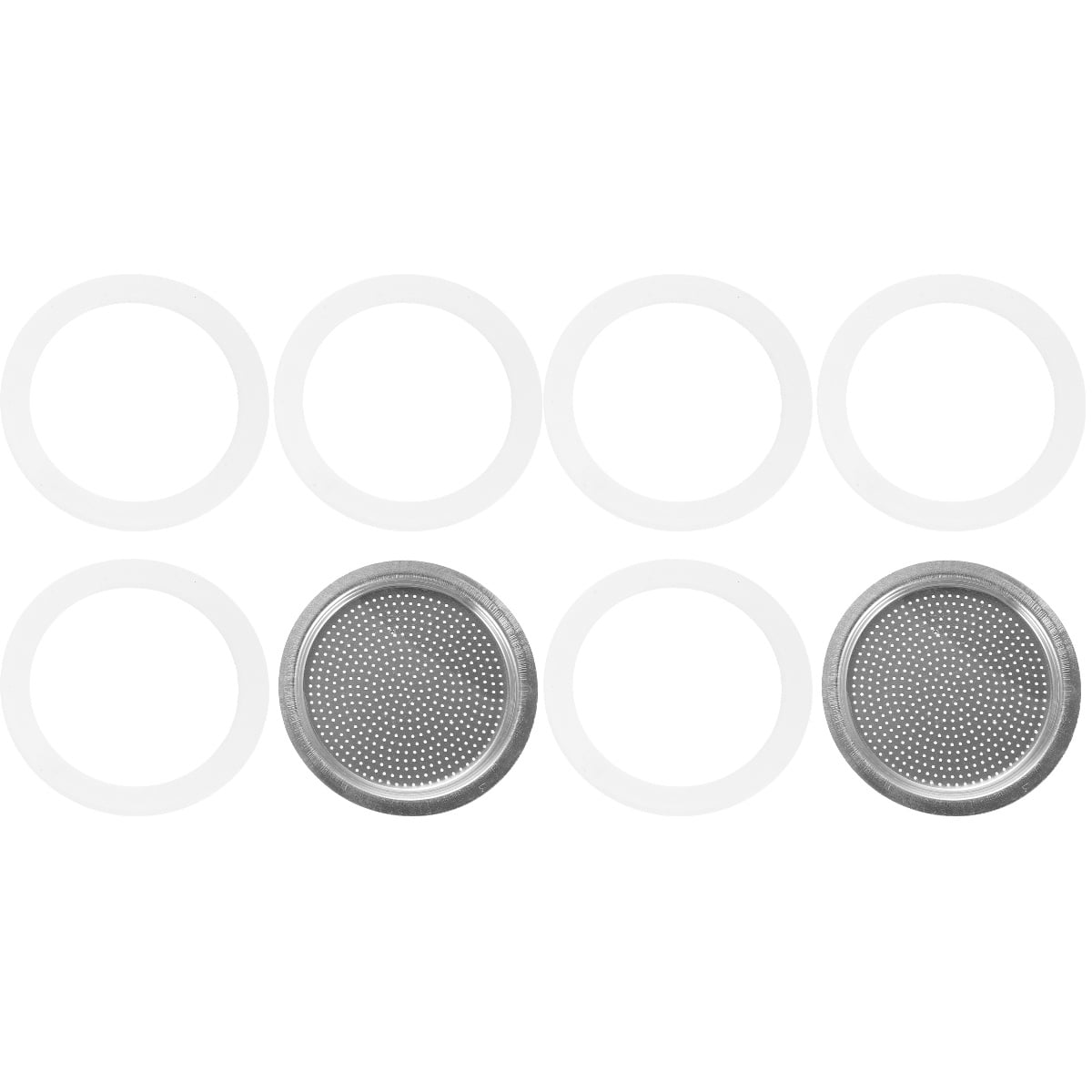 2 Sets Coffee Pot Replacement Parts Silicone Rings Stainless Steel