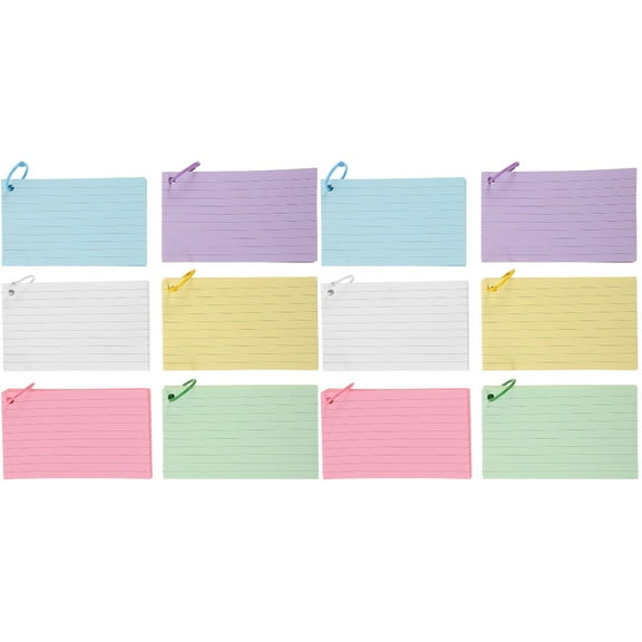 2 Sets Colorful Sticky Notes Sciccors Office Cards Pre Hole Punched Index Simple Style Memo Loose-leaf Book Blank
