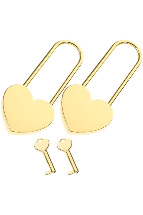 2 Sets Heart Shaped Combination Locks with Safety Keychains for Suitcases, Design for Couples